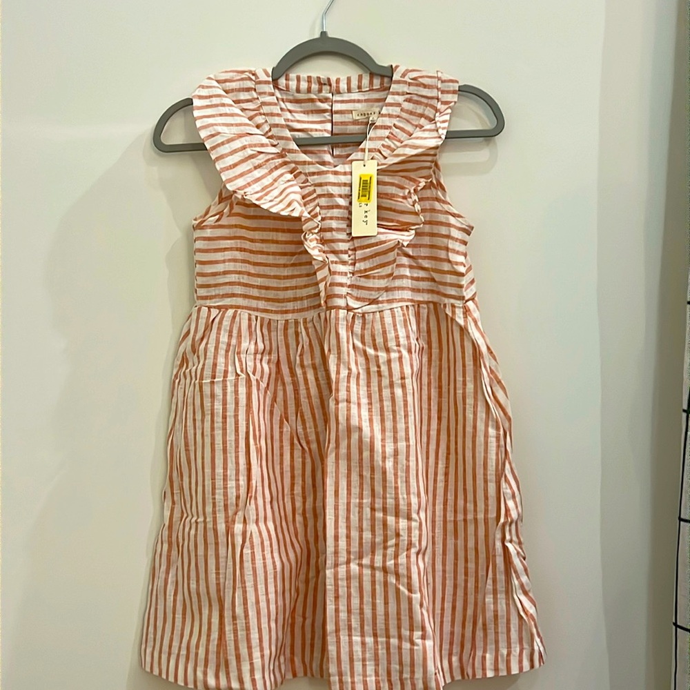 Copper Key Orange and White Girls Dress